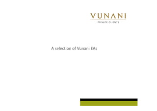 A selection of Vunani EAs 
 