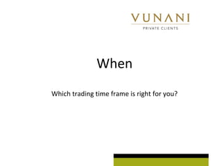 When 
Which trading time frame is right for you? 
 
