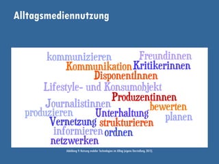 Alltagsmediennutzung
Abbildung 9: Nutzung mobiler Technologien im Alltag (eigene Darstellung, 2012).
 
