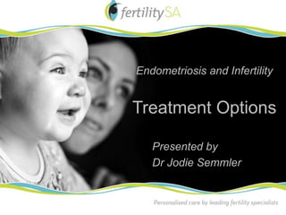 Endometriosis and Infertility
Treatment Options
Presented by
Dr Jodie Semmler
 