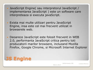 Js engine performance | PPT image.