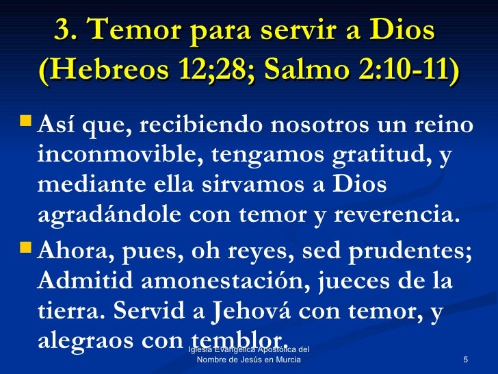 Diferentes fases del Temor Reverente