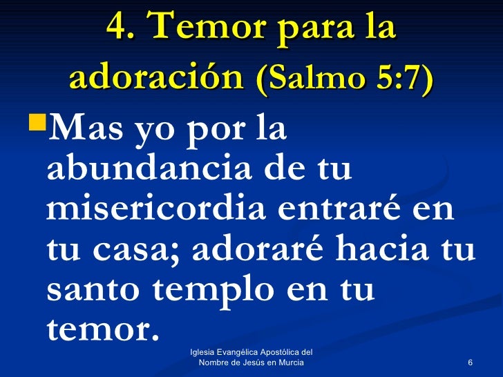 Diferentes fases del Temor Reverente