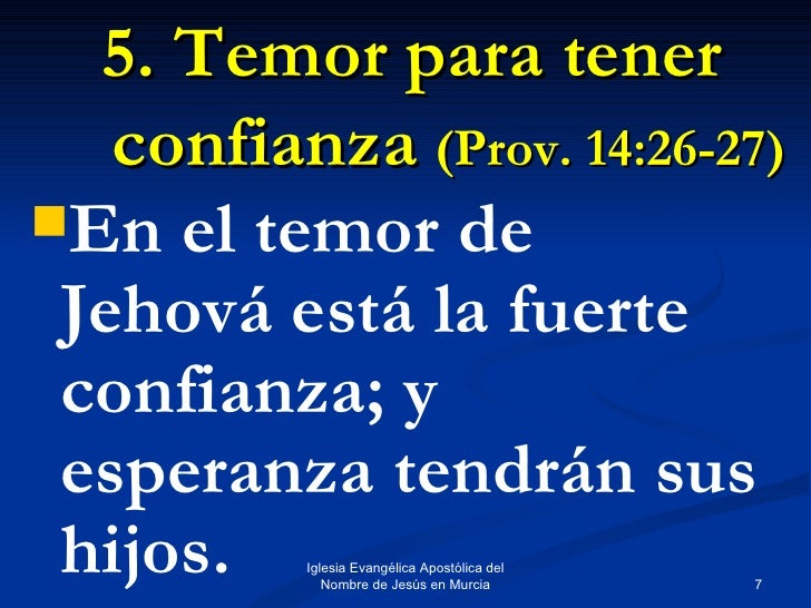 Diferentes fases del Temor Reverente