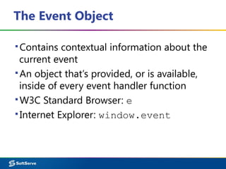 JavaScript: Events Handling | PPT | Web Development | Internet