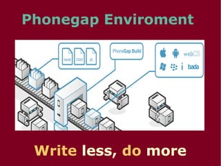 Phonegap Enviroment
Write less, do more
 