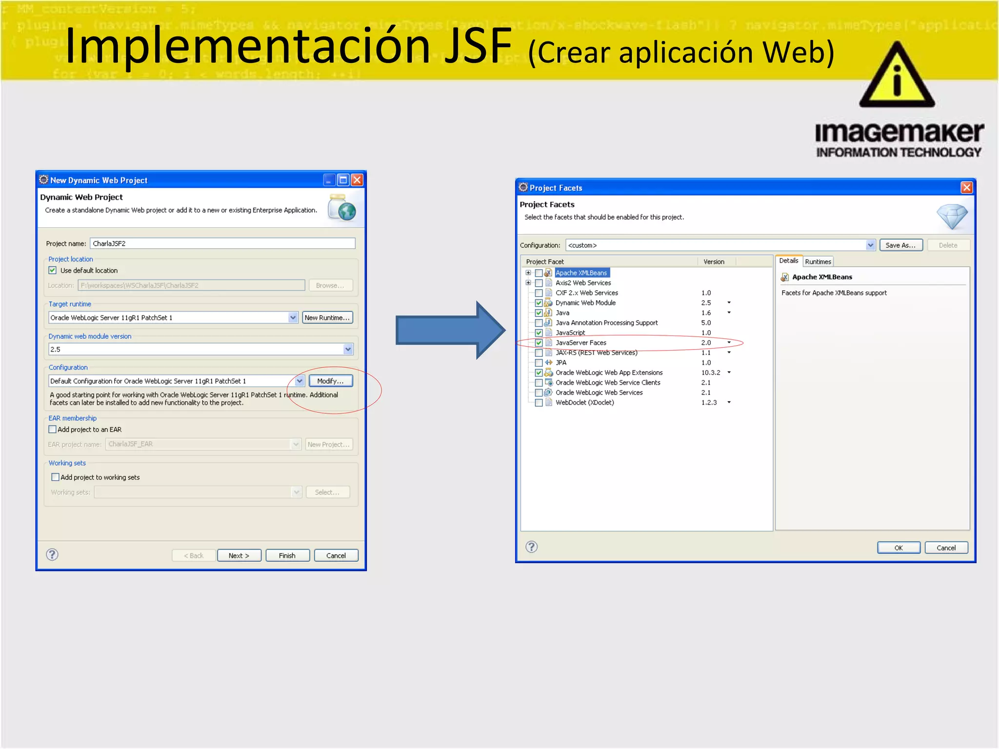 Implementación JSF   (Crear aplicación Web) 
