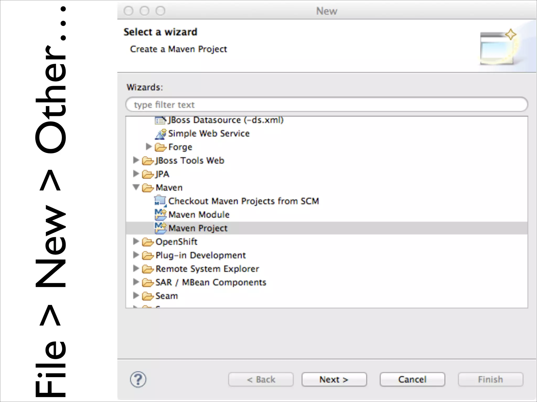 File > New > Other…

 