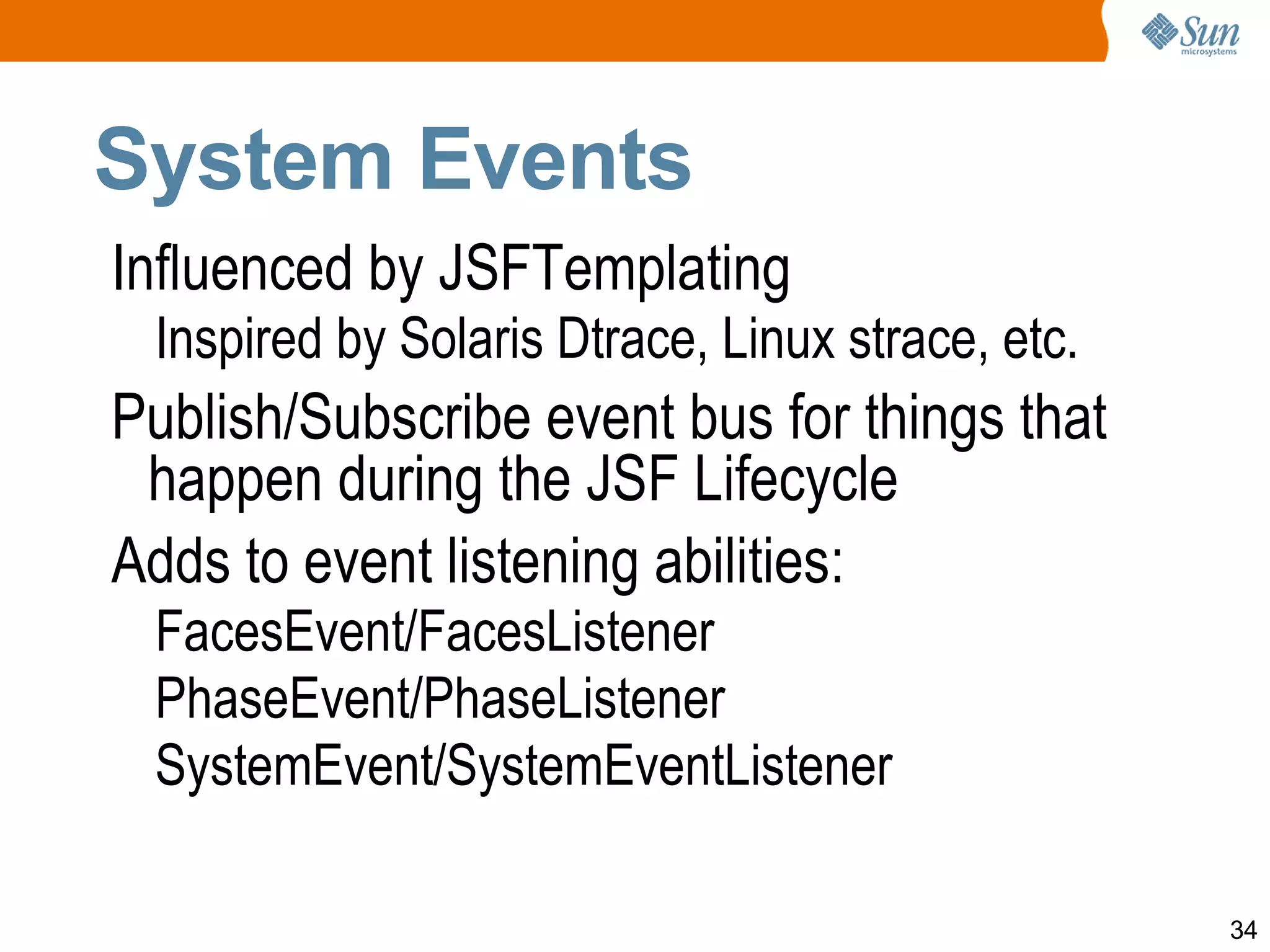 Built by composing other components Full support for using attached objects in the using page, and mapping them to arbitrary targets within the composite component Action methods 