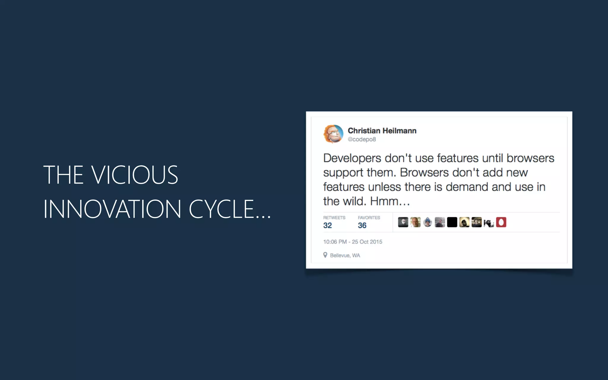 THE VICIOUS
INNOVATION CYCLE…
 