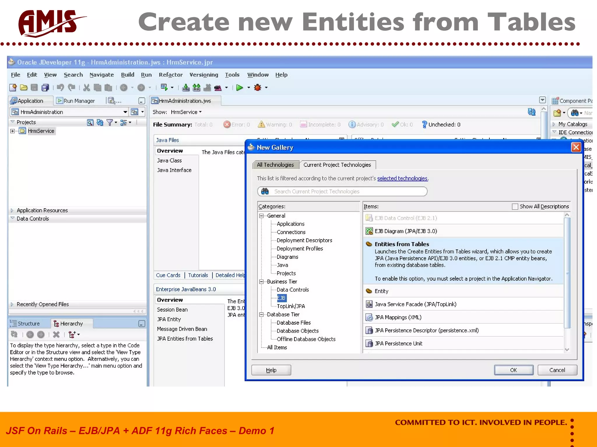 Create new Entities from Tables 