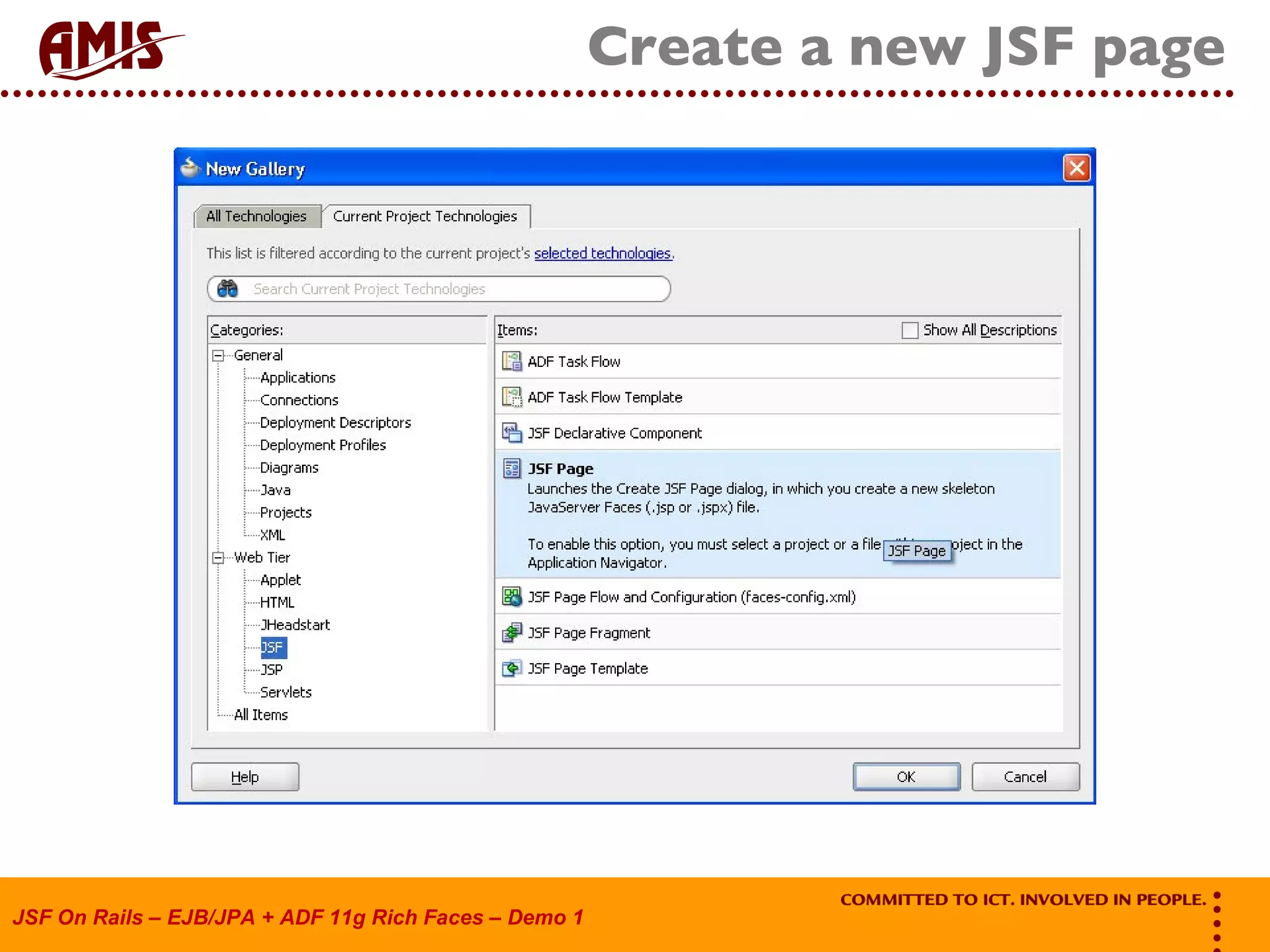 Create a new JSF page 
