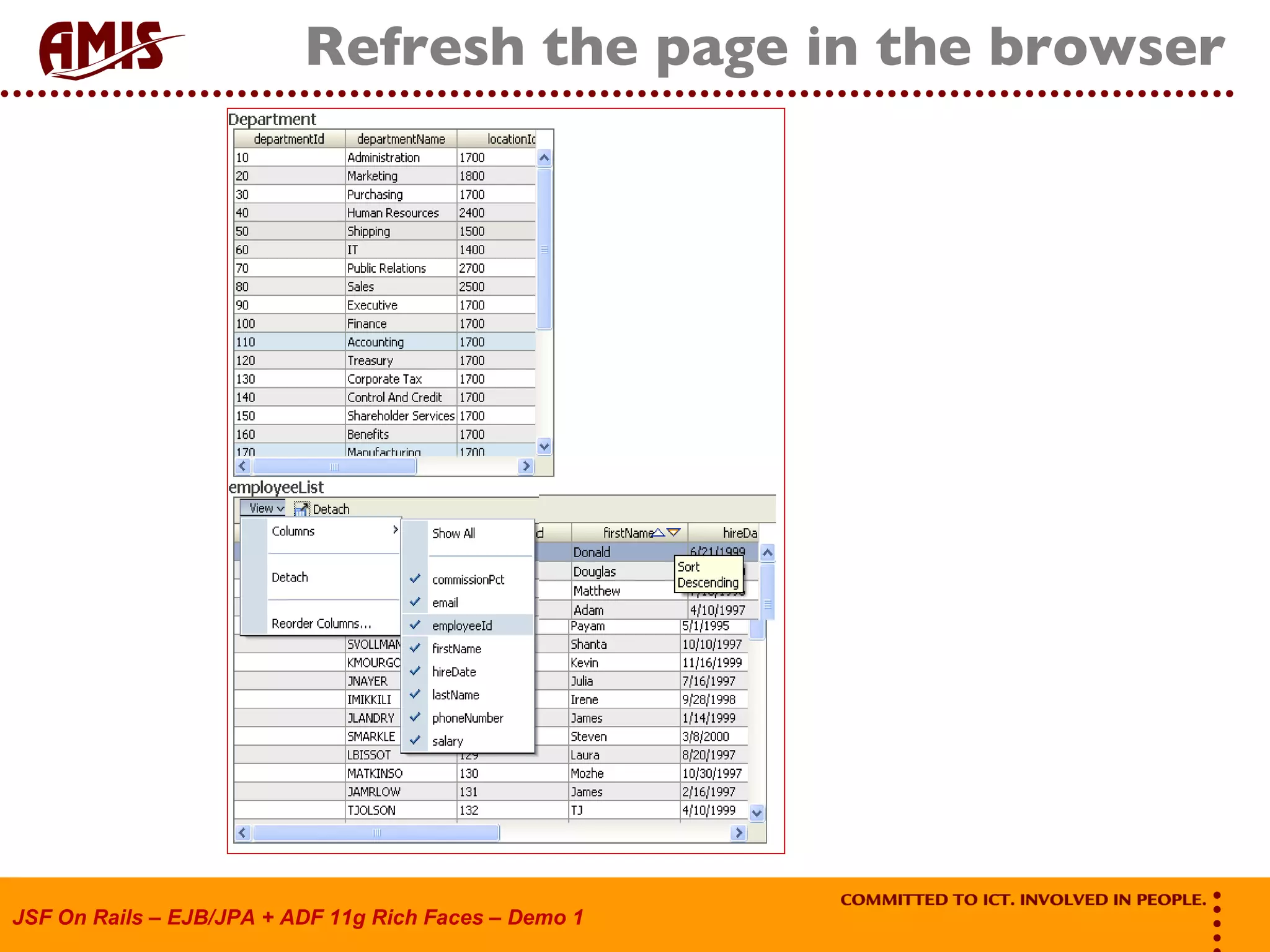 Refresh the page in the browser 