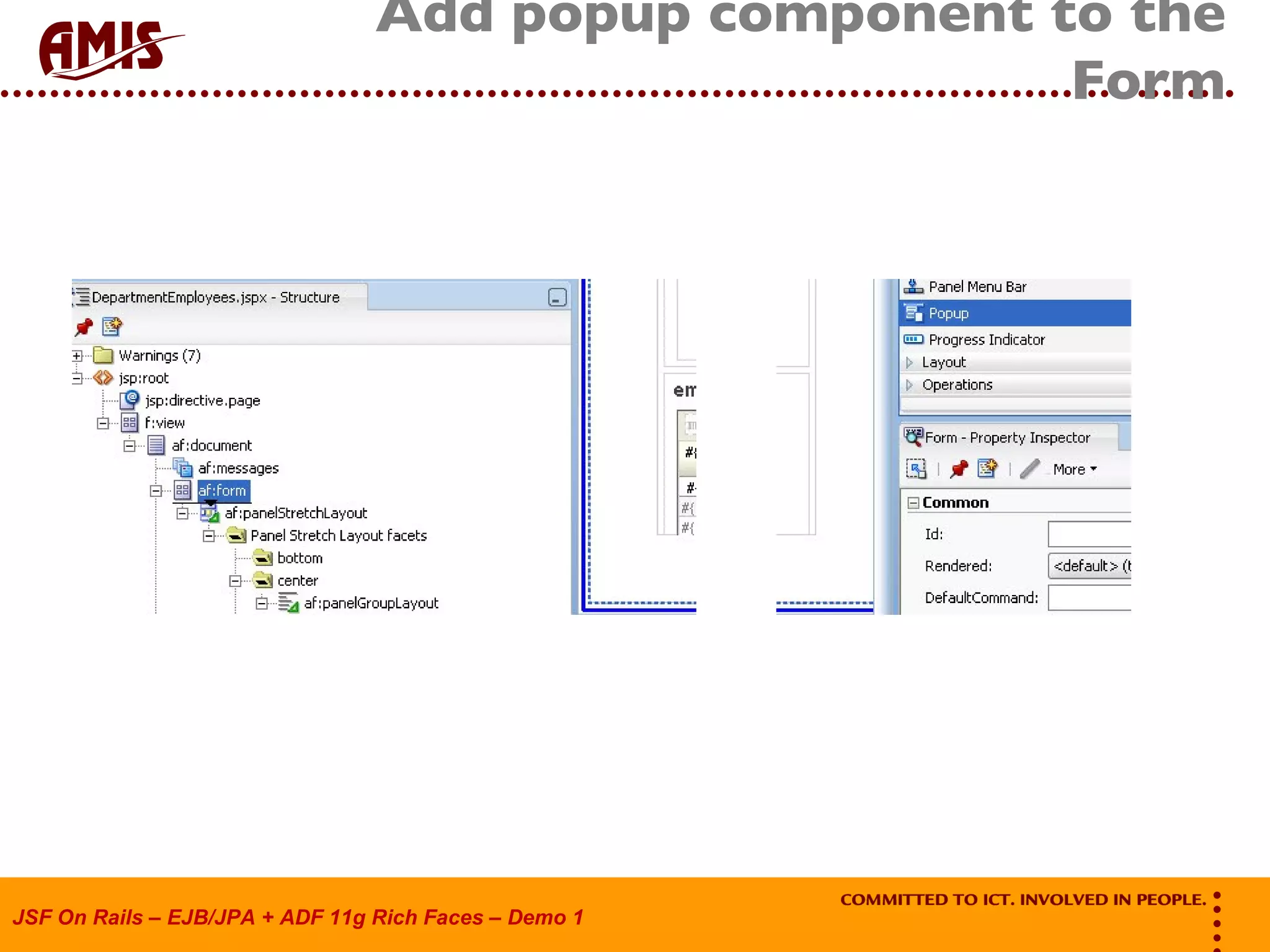 Add popup component to the Form 