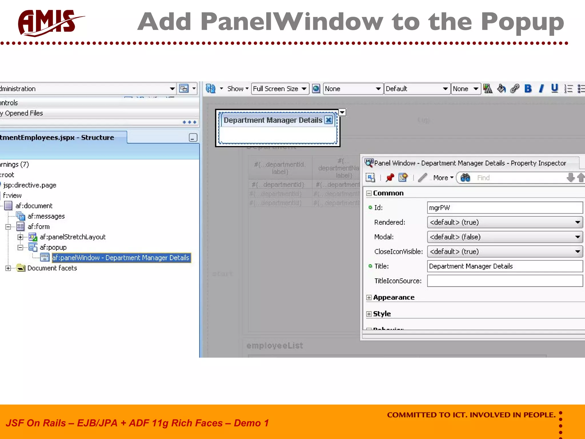 Add PanelWindow to the Popup 