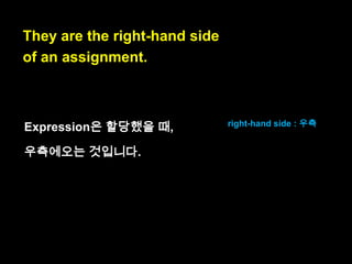 Expressions produce values.

 