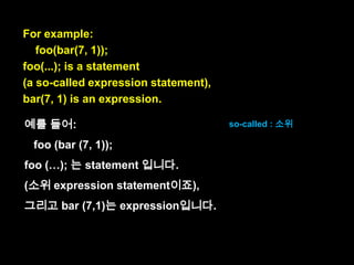 Lastly,
wherever JavaScript expects a statement,
you can also use an expression.
lastly : 마지막으로
wherever : 어디에서나
expect : 기대하다

 