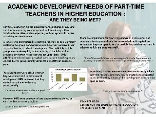 Academic development needs of part-time teachers in higher education: are they being met?