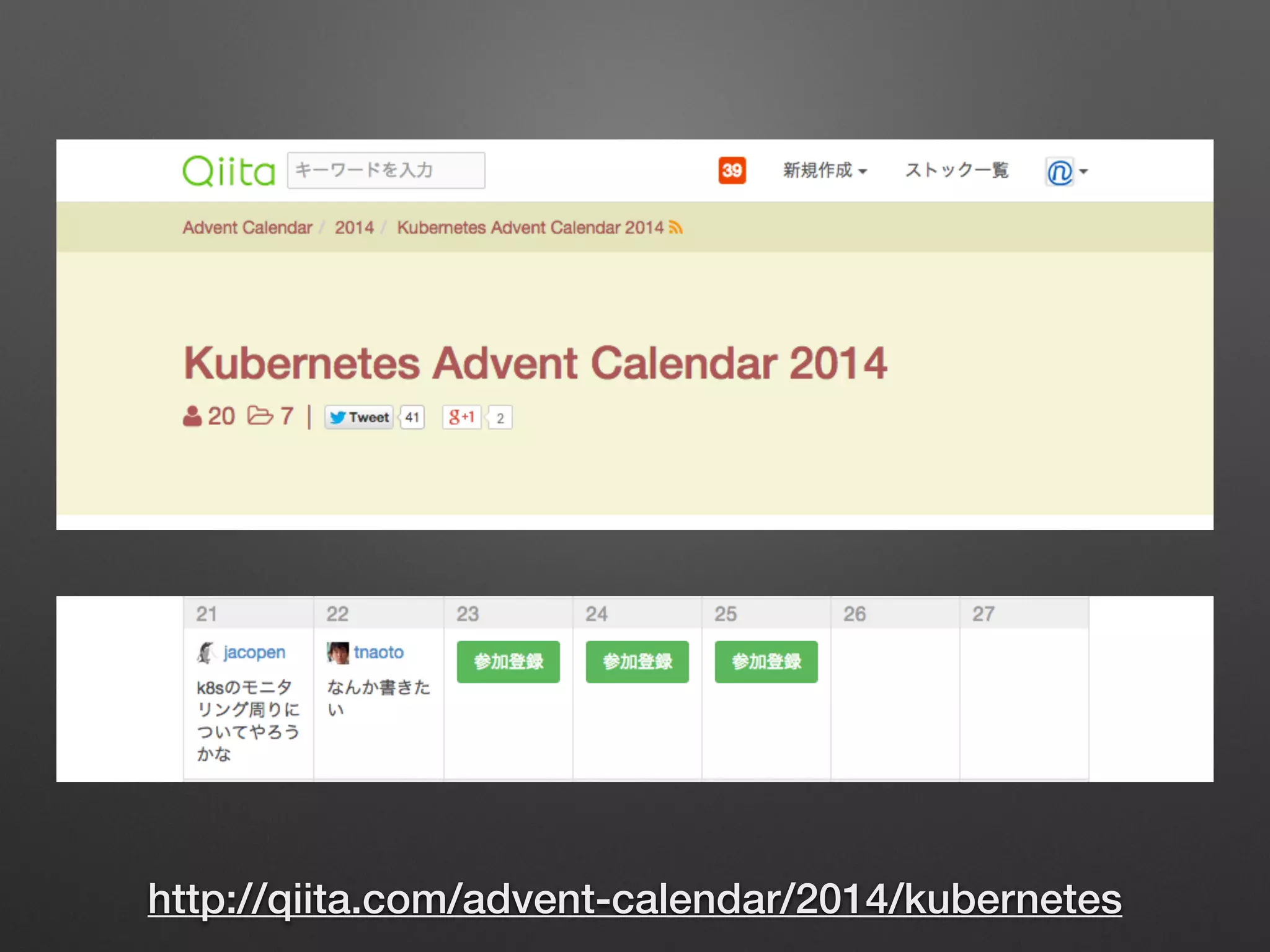 http://qiita.com/advent-calendar/2014/kubernetes
 