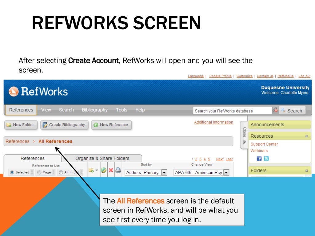 RefWorks for APA Citation Style
