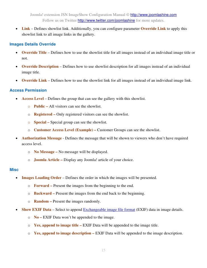 JSN ImageShow Configuration Manual