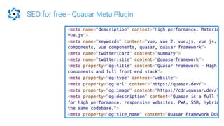 SEO for free - Quasar Meta Plugin
 