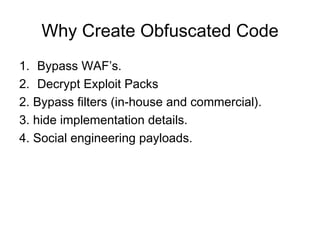 Obfuscation Javascript Cons JavaScript Obfuscation | PPT