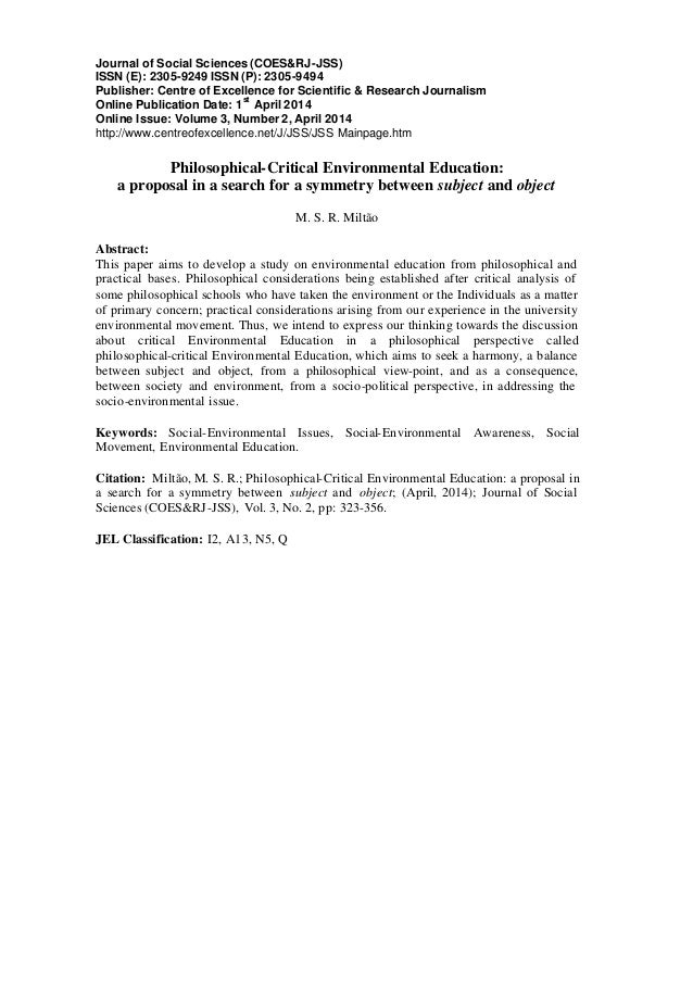 Phd research proposal for environmental science