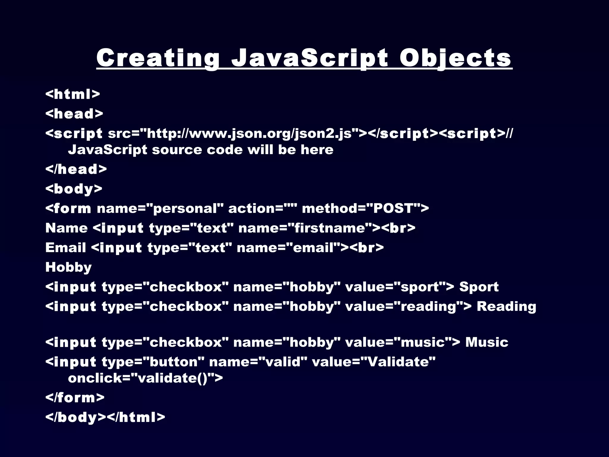 JavaScript Object Notation (JSON) | PPT