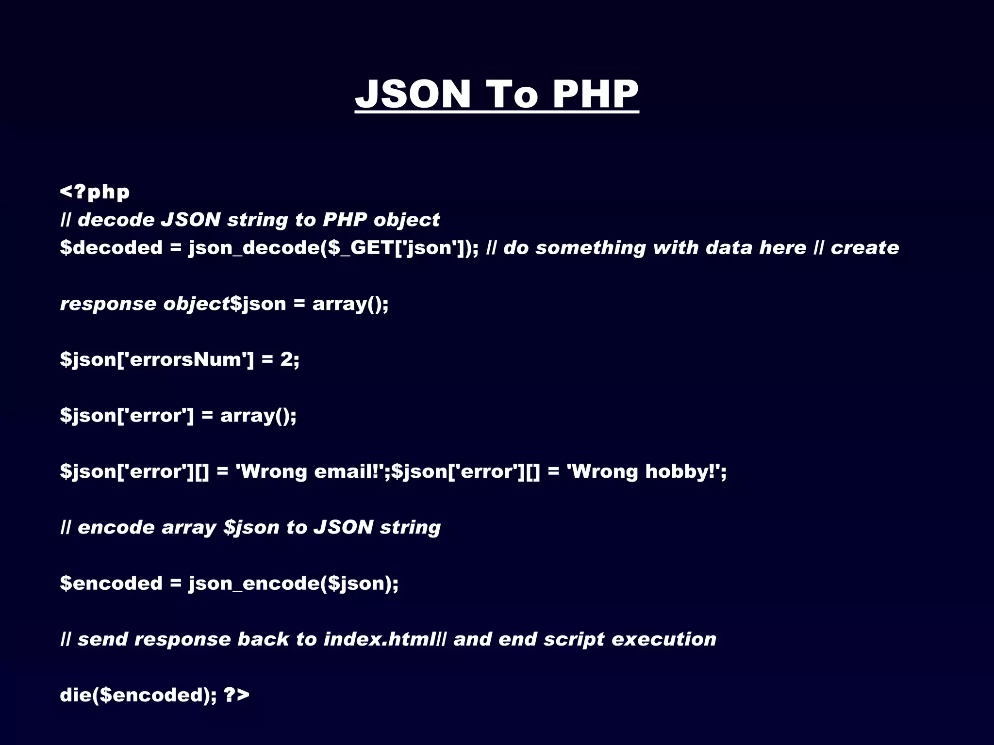JavaScript Object Notation (JSON) | PPT