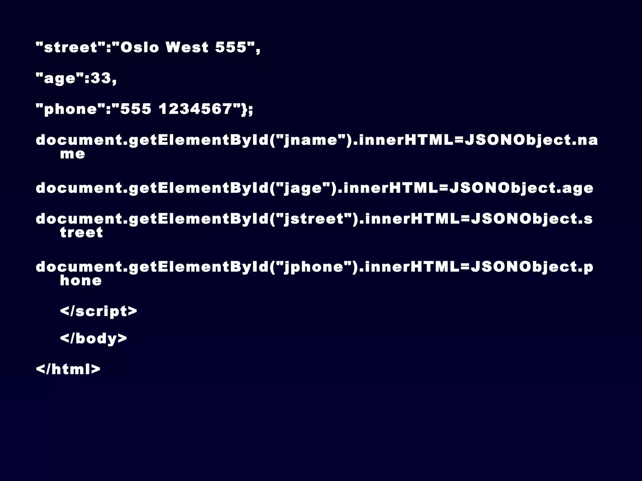 JavaScript Object Notation (JSON) | PPT
