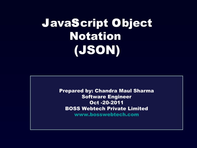 JavaScript Object Notation (JSON) | PPT
