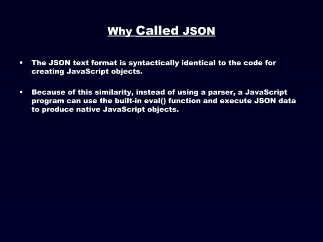 JavaScript Object Notation (JSON) | PPT