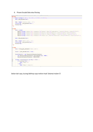 Cara men_generate JSON dengan menggunakan fungsi PHP | PDF