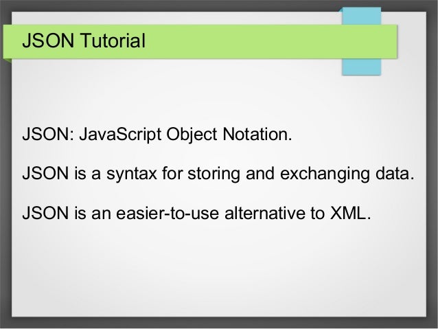 Json Tutorial Json Tutorial