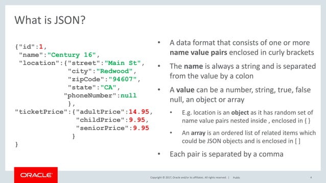 JSON and the Oracle Database | PPTX