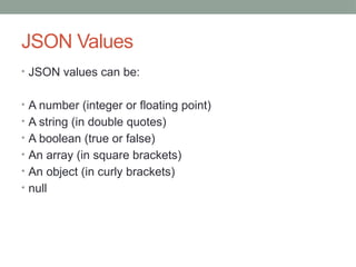 Javascript Object Notation (JSON) - Interchange Format for API | PPTX