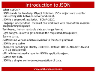 Introduction to JSON & AJAX | PPT