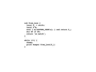 Parsing JSON with a single regex | PPT