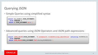 JSON and Oracle Database: A Brave New World | PDF