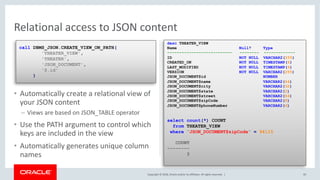 JSON and Oracle Database: A Brave New World | PDF