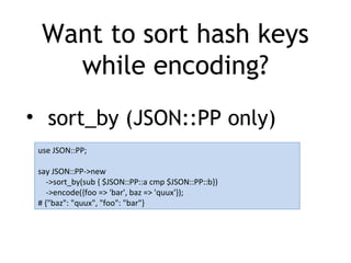 JSON, JSON::PP, and more | PPT