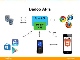 Badoo APIs 
Badoo APIs 
Core API 
Mobile 
API 
??? 
 