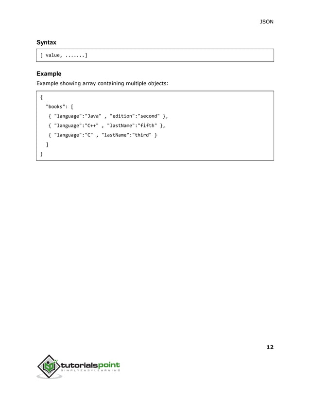 Json tutorial | PDF