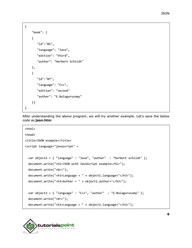Json tutorial | PDF