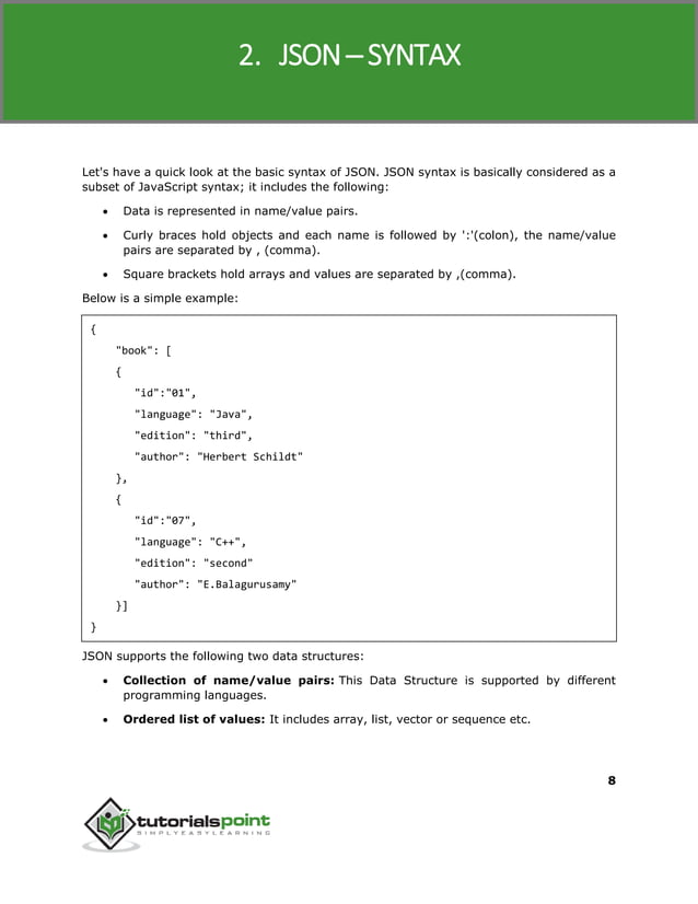 Json tutorial | PDF