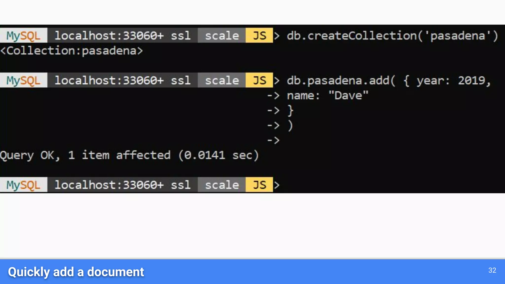 Quickly add a document 32 