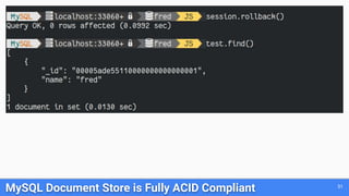 MySQL Document Store is Fully ACID Compliant 51
 