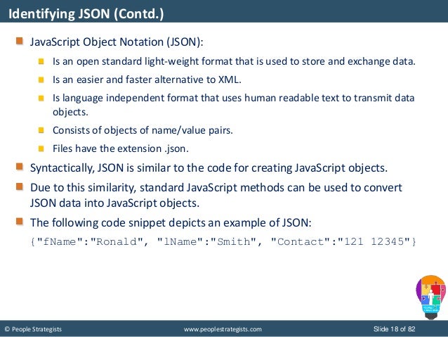 json and xml xml focuses on identifying the format of data not the data itself