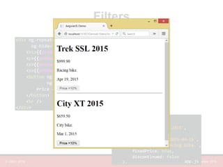 © LDEX, 2015 JavaScript Open Day Montreal, November 2015
Filters
index.html
formats for
currency, date, …
app.js
 